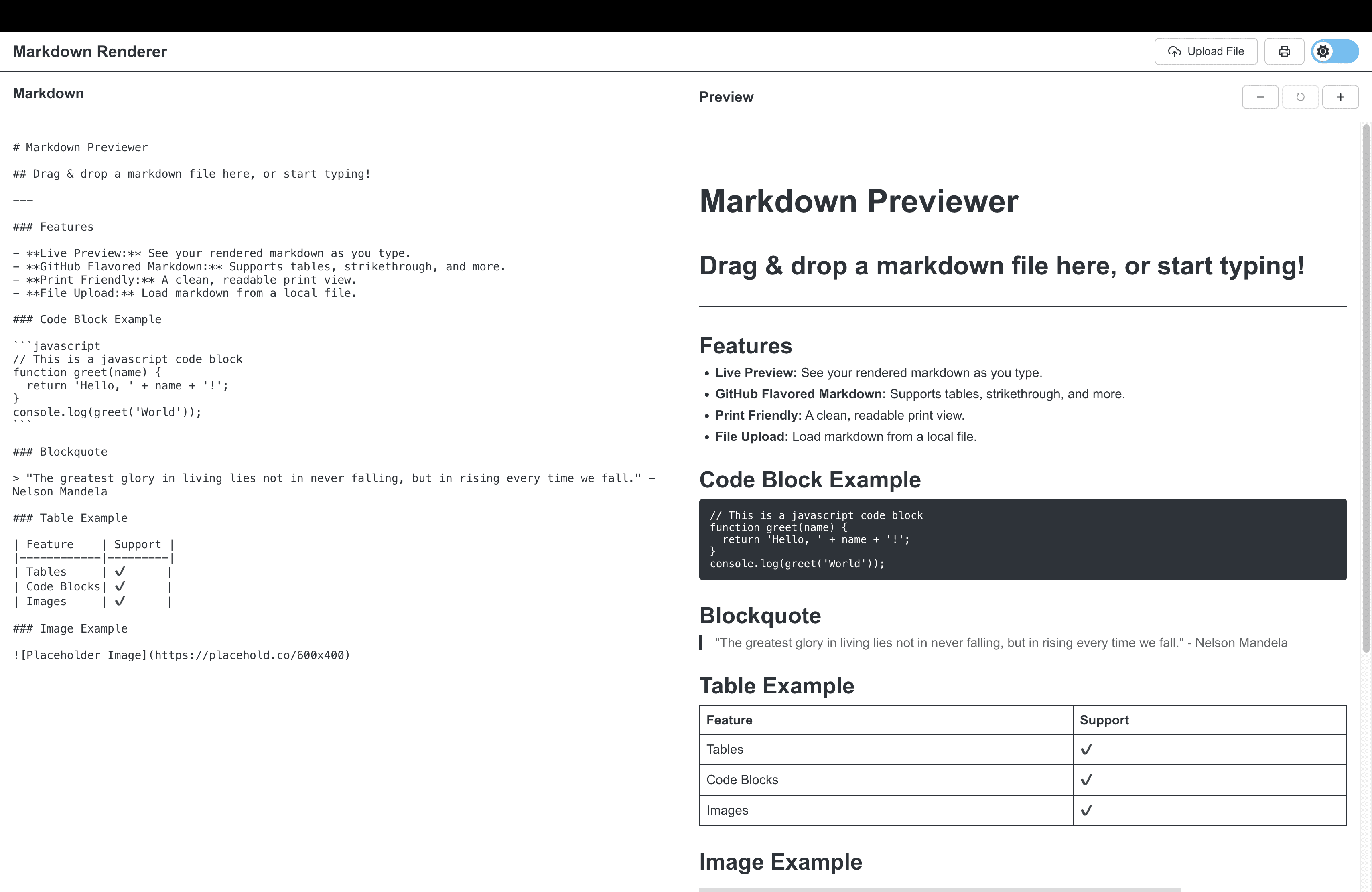 Markdown Editor screenshot